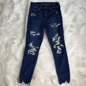American Eagle Next Level StretchHi Rise Jegging Distressed Size 8 Regular